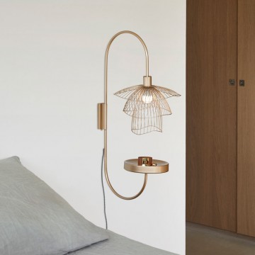 Applique Papillon XS Champagne avec tablette