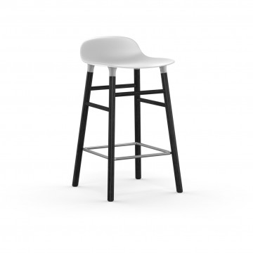 Tabouret Form H.65cm pieds bois laqué noir
