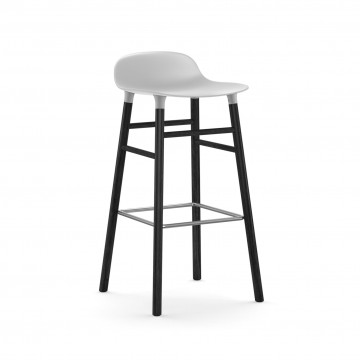 Tabouret Form H.75cm pieds bois laqué noir