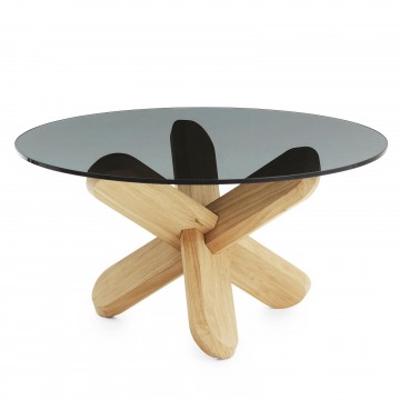 Table Ding Verre/Chêne