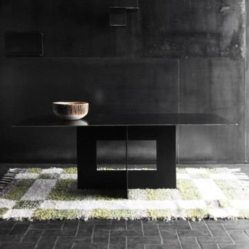 Table à dîner Cenitz 200x100xH.75cm Plateau acier