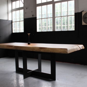 Table à dîner Cenitz 200x100xH.75cm Plateau bois