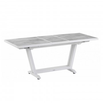 Table Amaka extensible 145/185 blanc / béton ciré