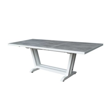 Table Amaka extensible 170/230 blanc / béton ciré
