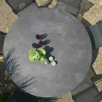 Table Hegoa ronde extensible Gris espace / ardoise