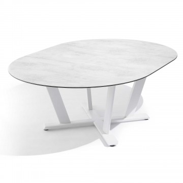 Table Hegoa ronde extensible Blanc / béton ciré