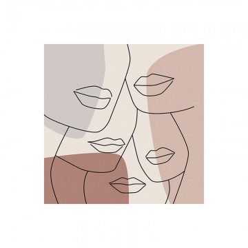 Lot de 6 dessous de verre - Visage