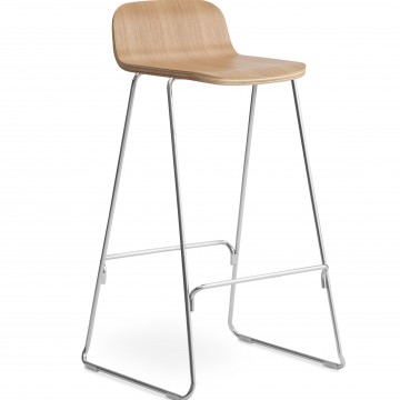 Tabouret Just H.65cm chêne/chrome
